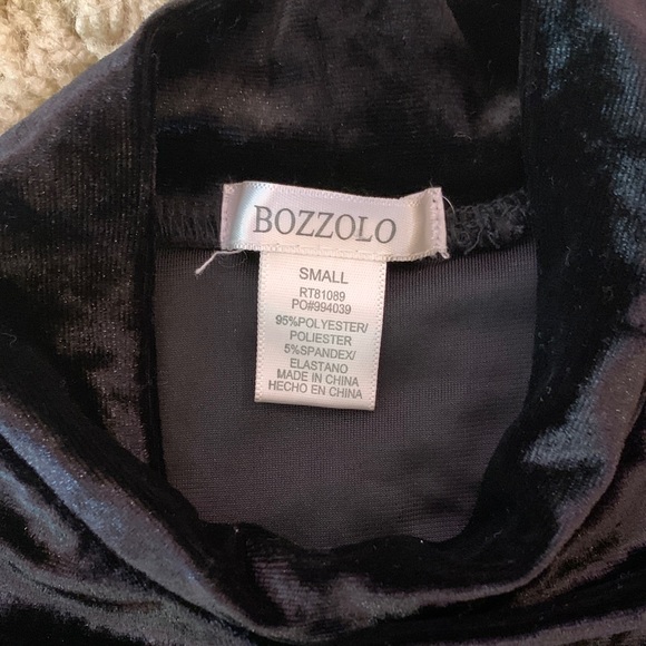 NWOT Women’s Black Faux Velvet Long Sleeve Snap Closure Bodysuit Small - Picture 6 of 9